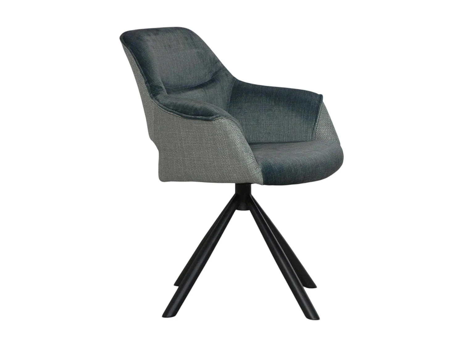 Fauteuil pivotant bi-matière, couleur lagon (lot de 2) IENA