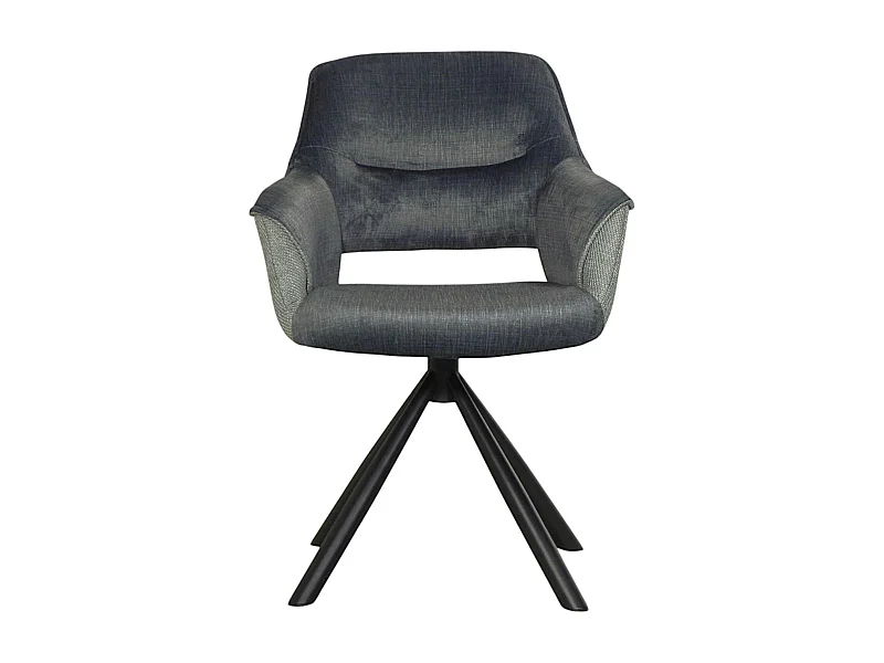 Fauteuil pivotant bi-matière, couleur lagon (lot de 2) IENA