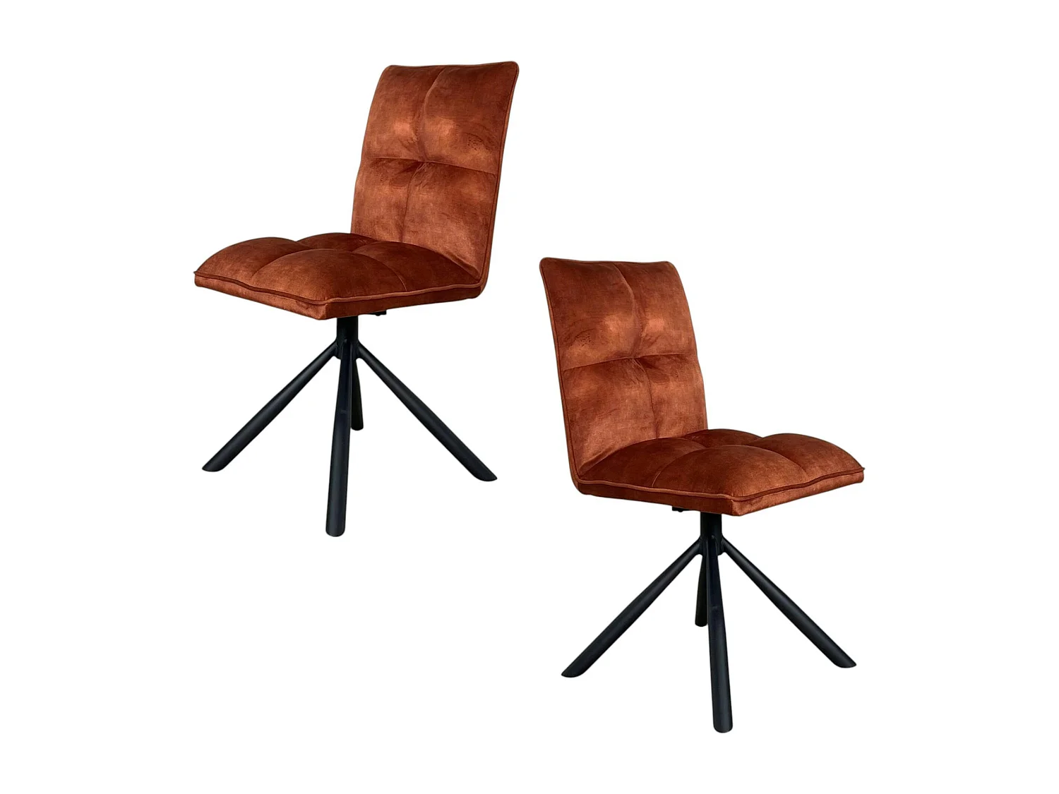 Chaise rotative tissu rouille (lot de 2) IENA