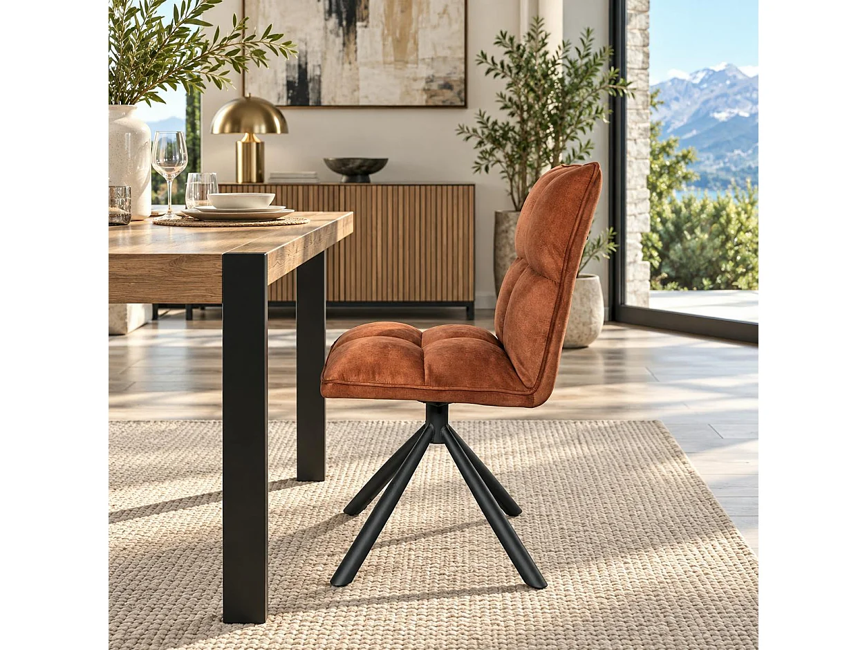 Chaise rotative tissu rouille (lot de 2) IENA