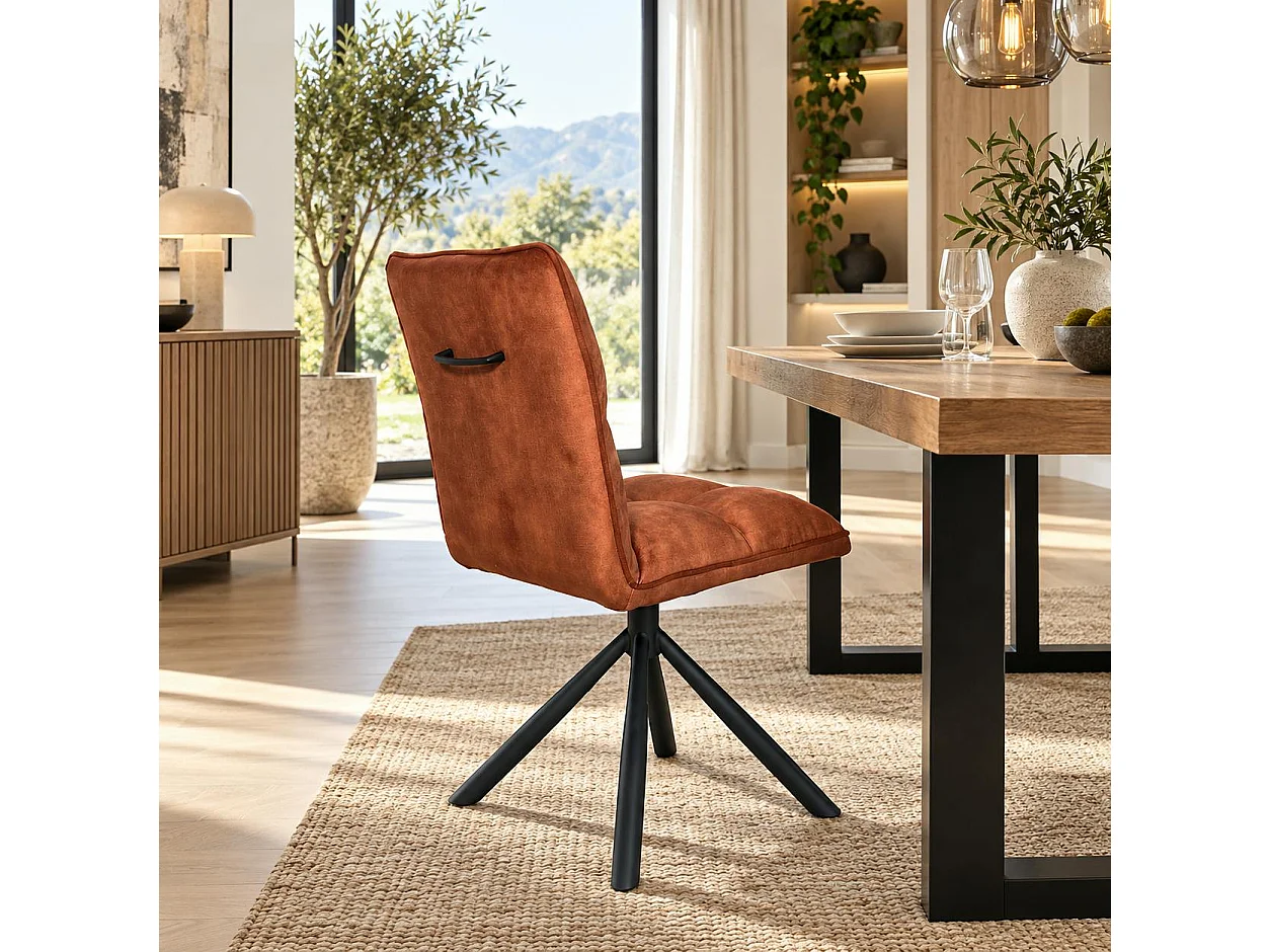 Chaise rotative tissu rouille (lot de 2) IENA
