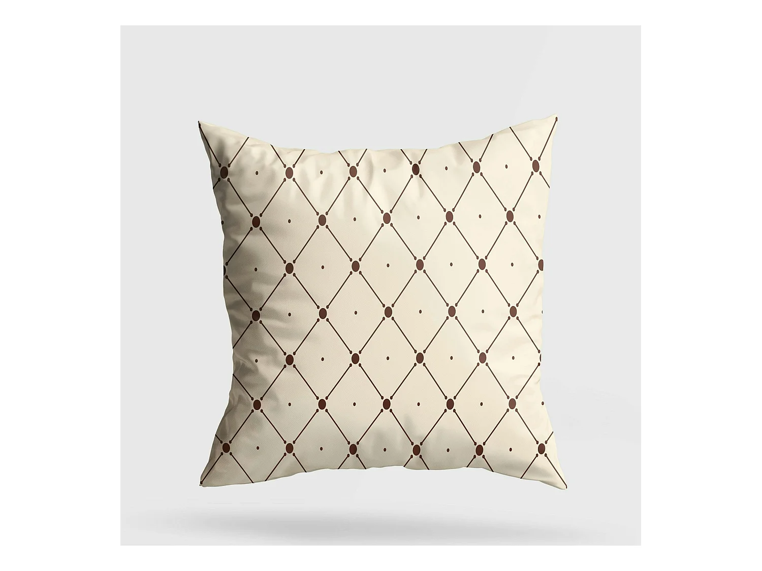 Coussin crème – motifs losanges marrons IZMIR