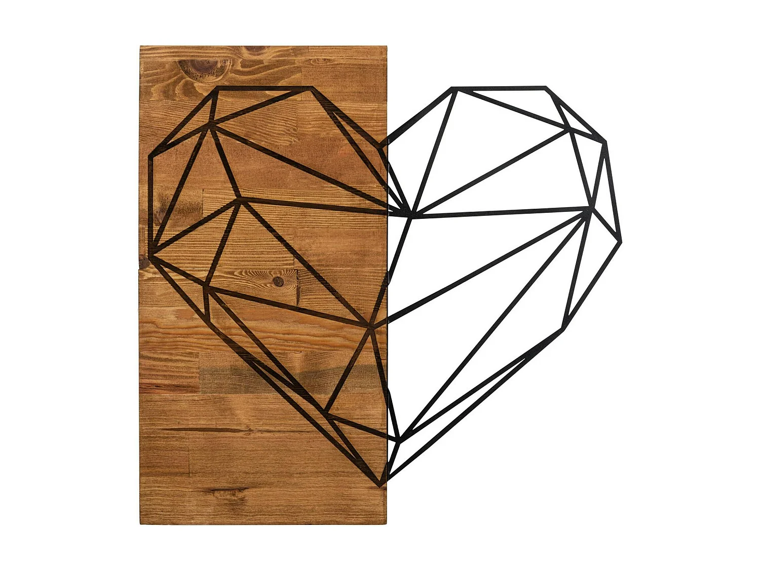 Décoration murale chambre – cœur métal et bois