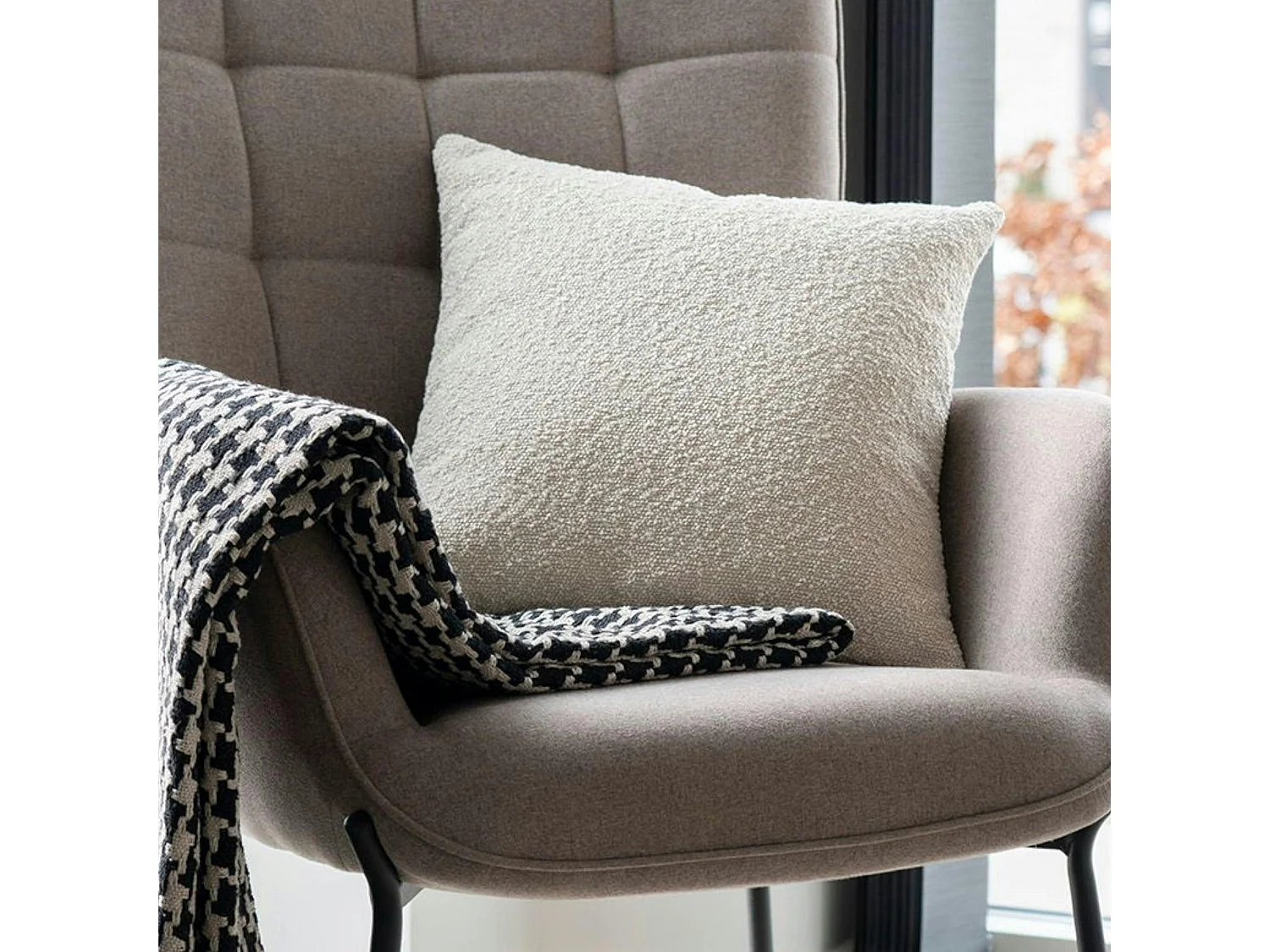 Coussin déco beige sable BRUGES