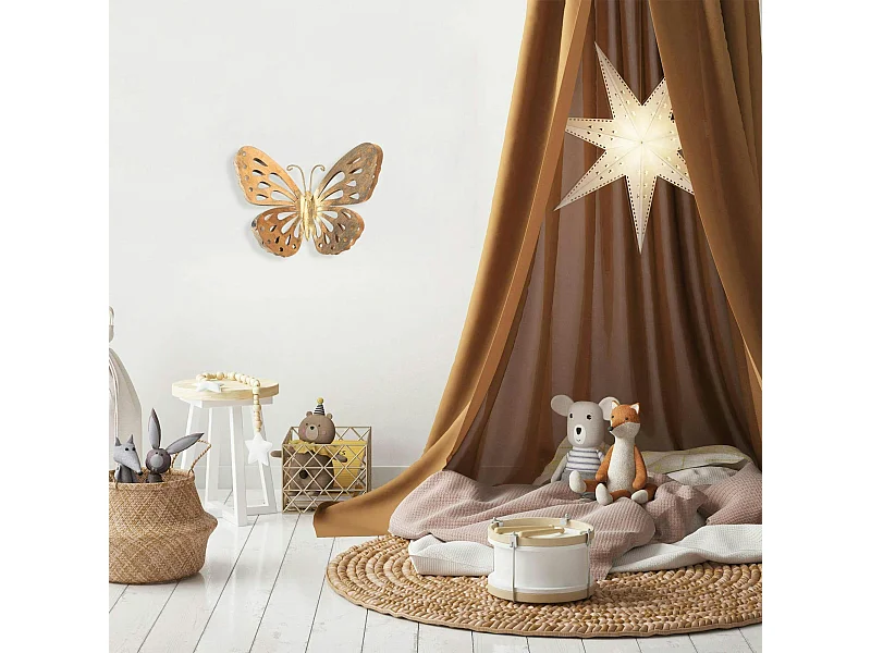 Décoration murale en métal – papillon doré