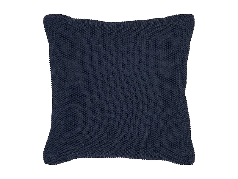 Coussin déco bleu marine en coton recyclé BRUGES