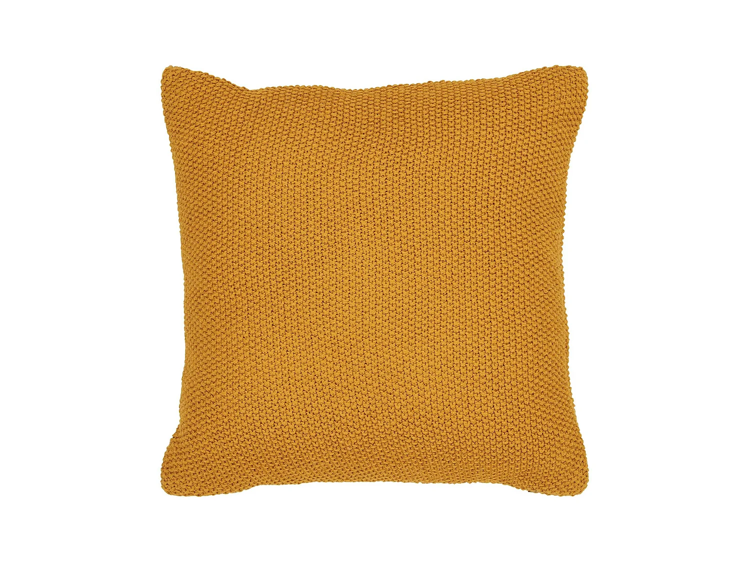 Coussin déco moutarde en coton recyclé BRUGES