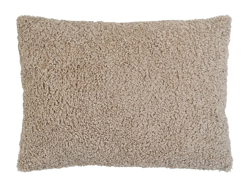 Coussin rectangulaire beige en bouclette BRUGES