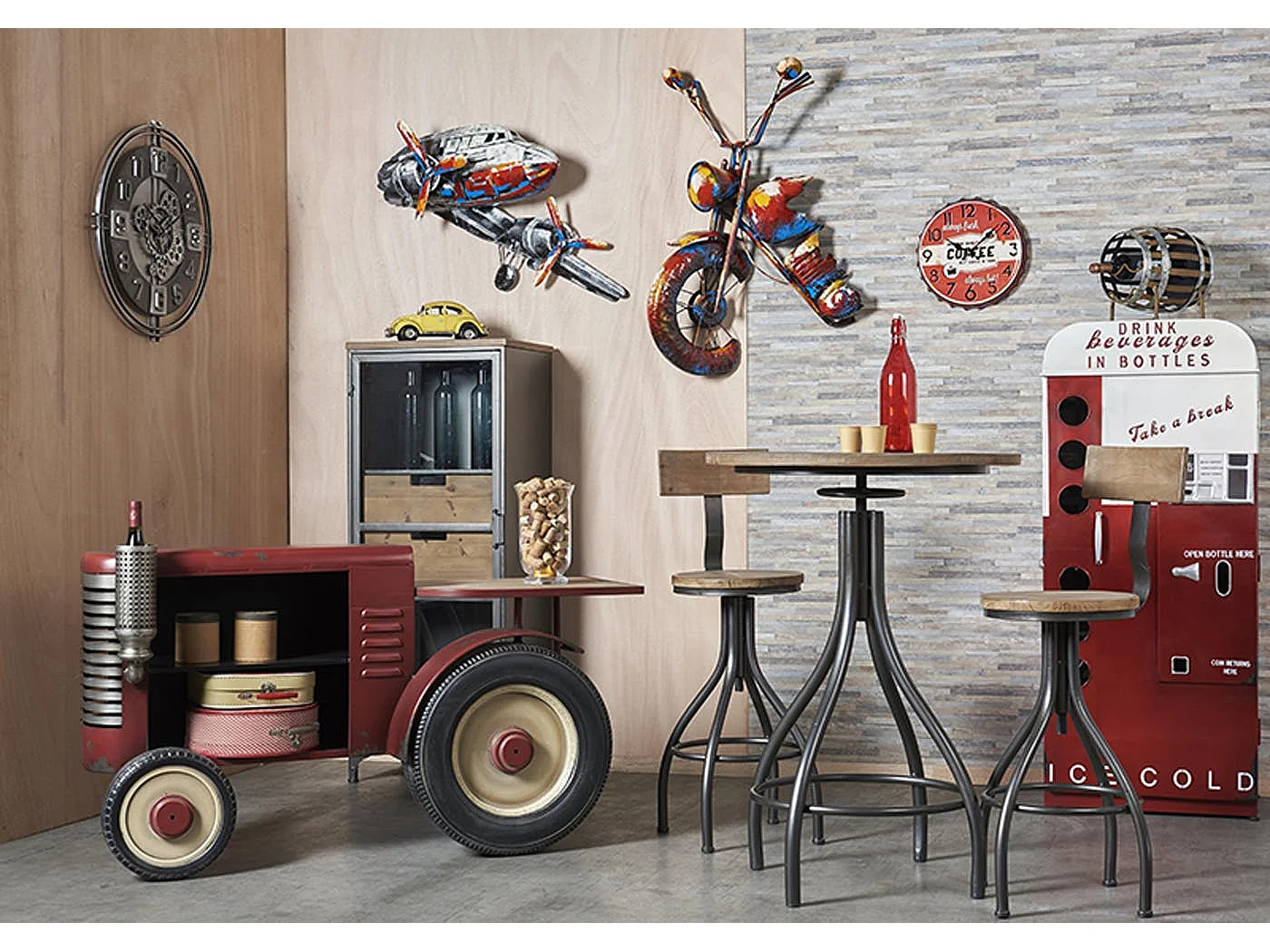 Décoration murale en métal moto