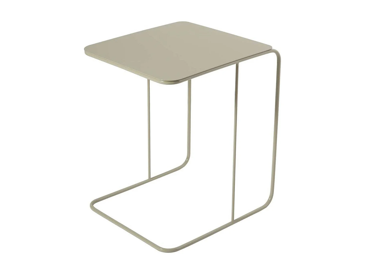 Bout de canapé design métal taupe – plateau carré moderne SFAX