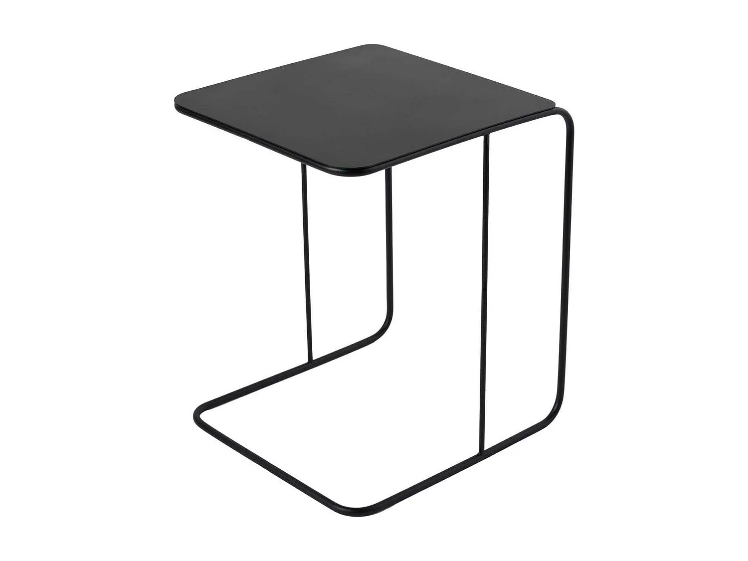 Bout de canapé design métal noir – plateau carré moderne SFAX