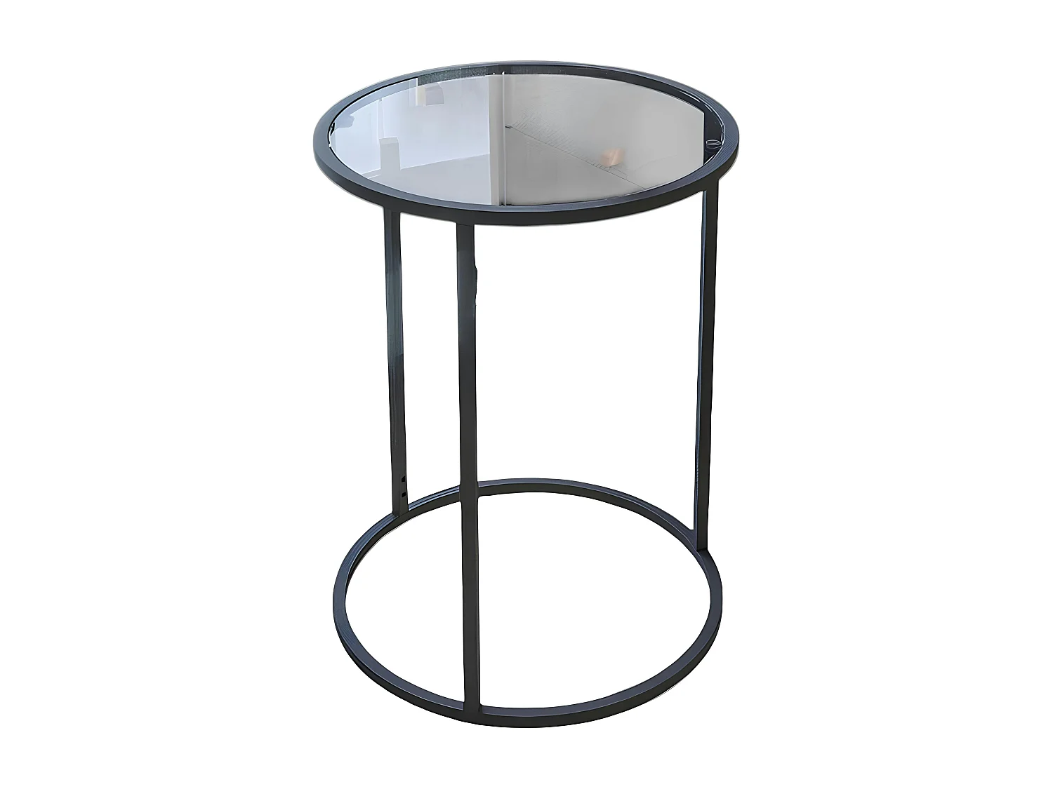 Bout de canapé rond en verre trempé - style design TULUM