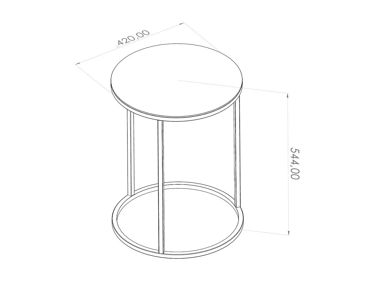 Bout de canapé rond en verre trempé - style design TULUM