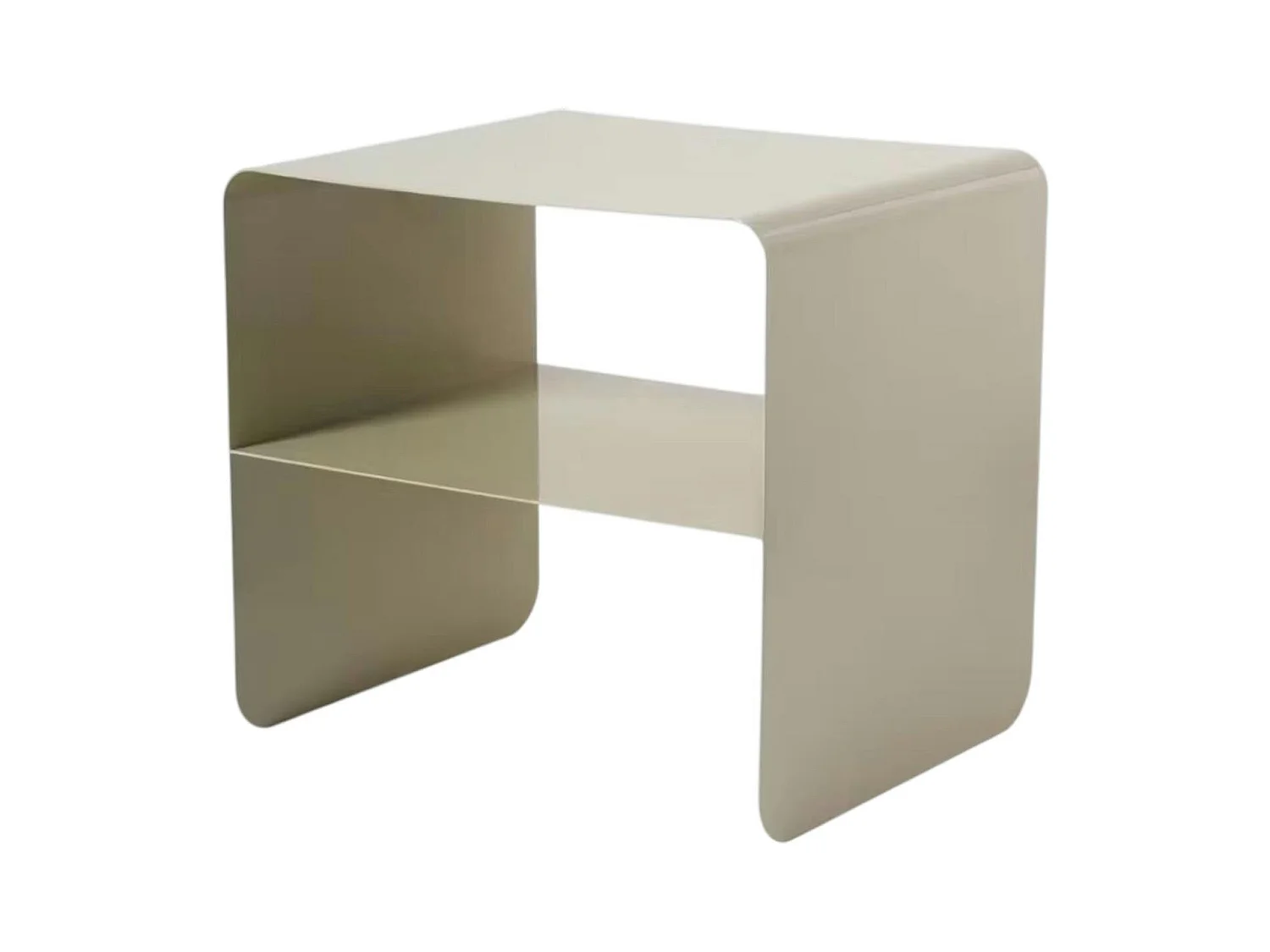 Table d’appoint design métal taupe – 2 plateaux SFAX