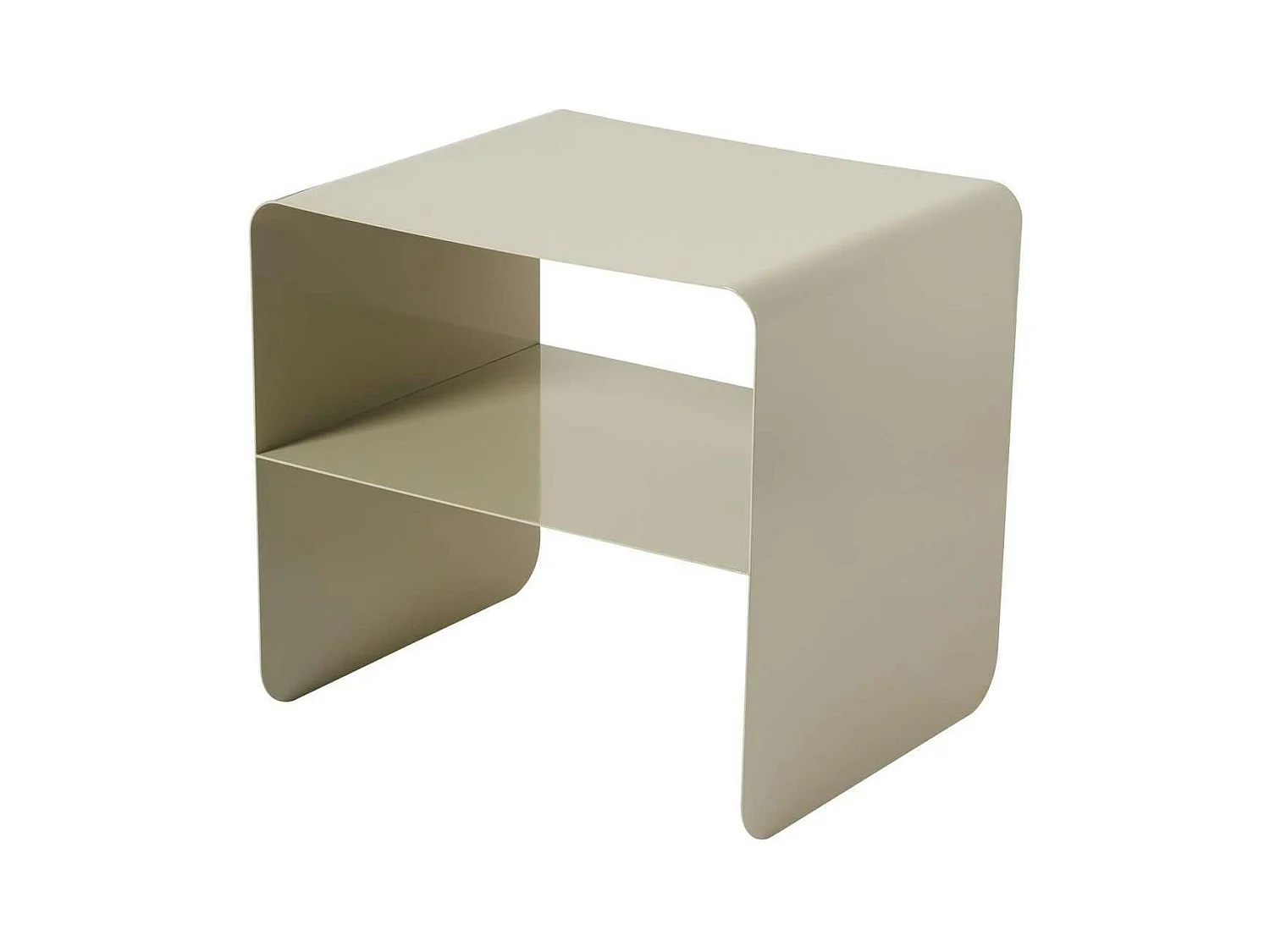 Table d’appoint design métal taupe – 2 plateaux SFAX