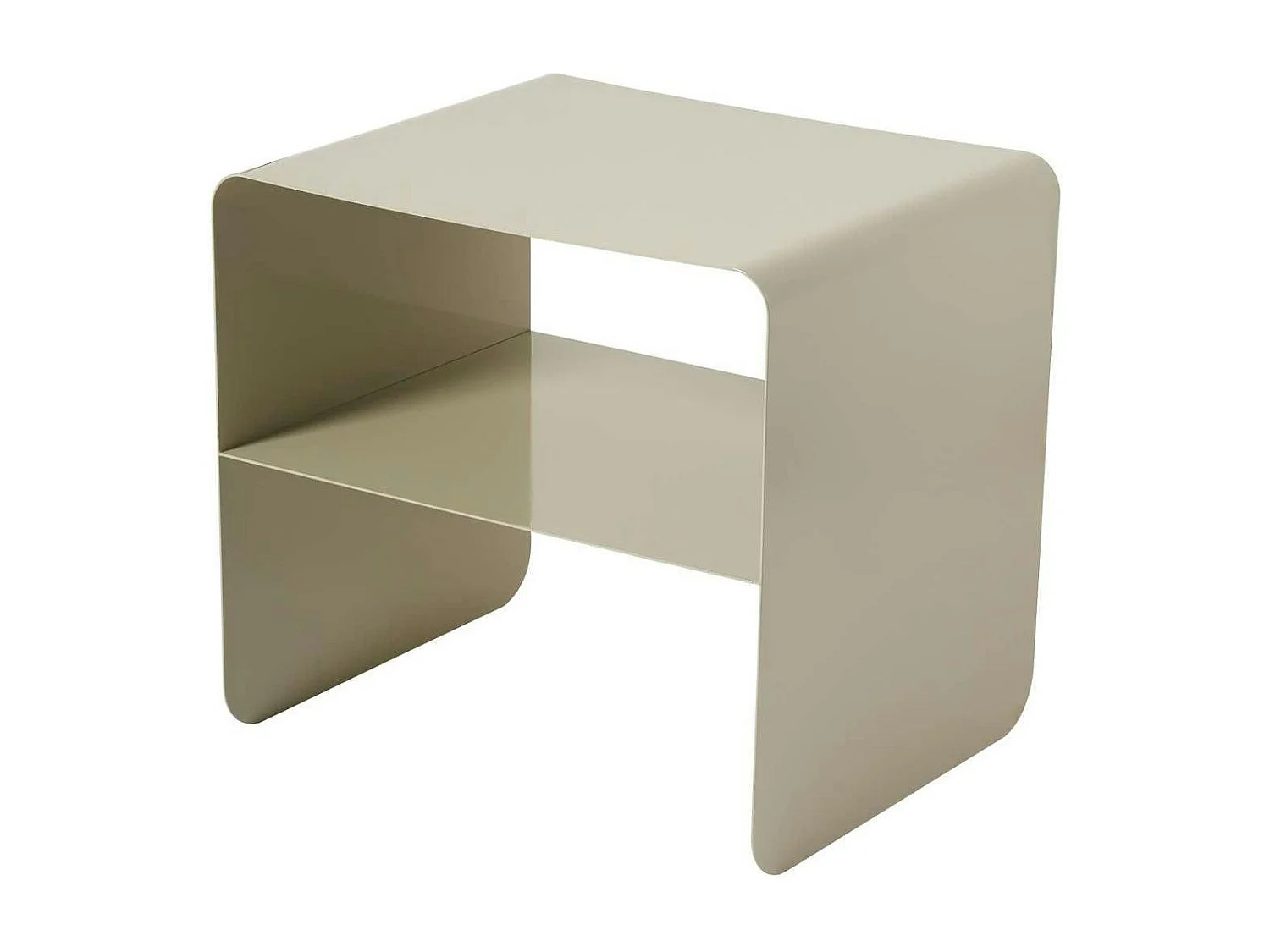 Table d’appoint design métal taupe – 2 plateaux SFAX