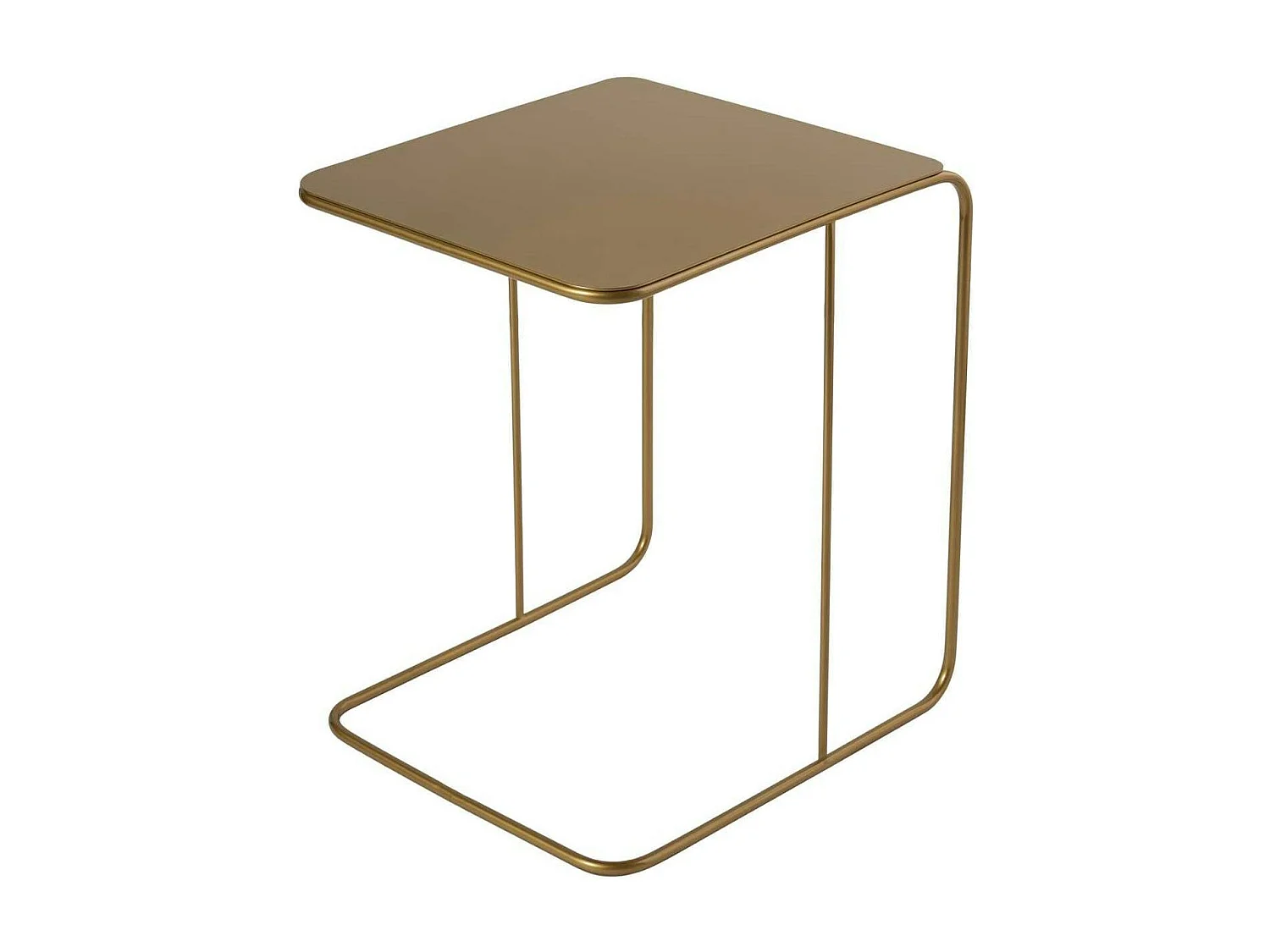 Bout de canapé design métal doré – plateau carré moderne SFAX