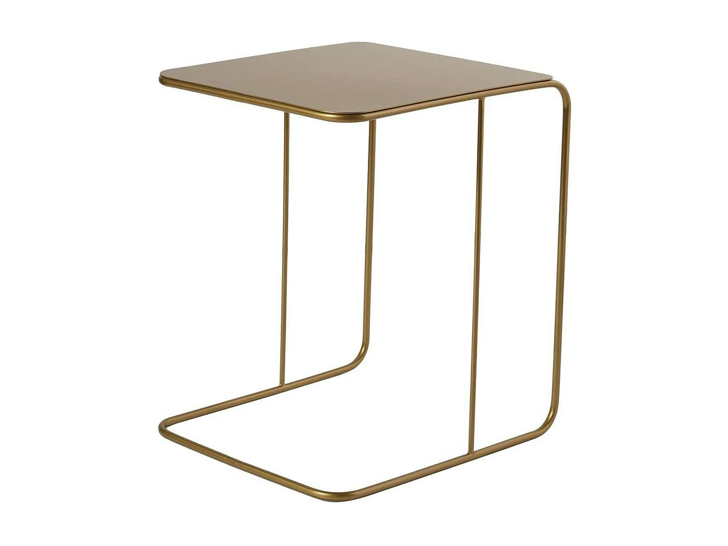 Bout de canapé design métal doré – plateau carré moderne SFAX