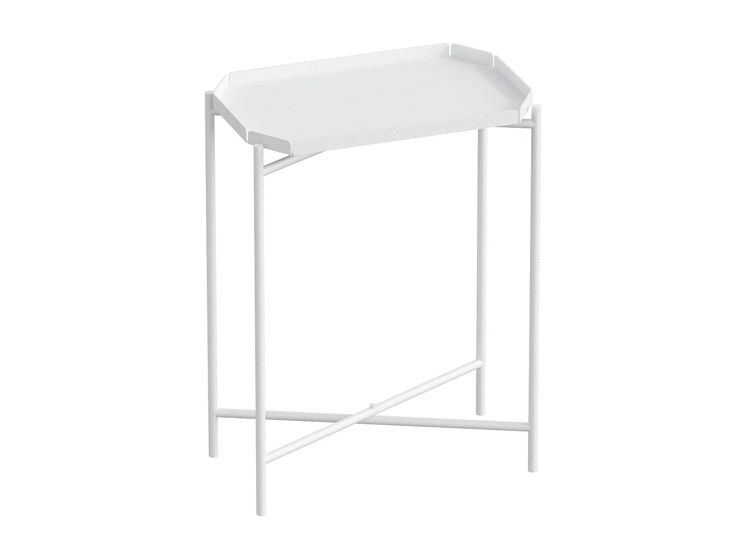 Petite table d’appoint blanche, plateau rectangulaire SFAX