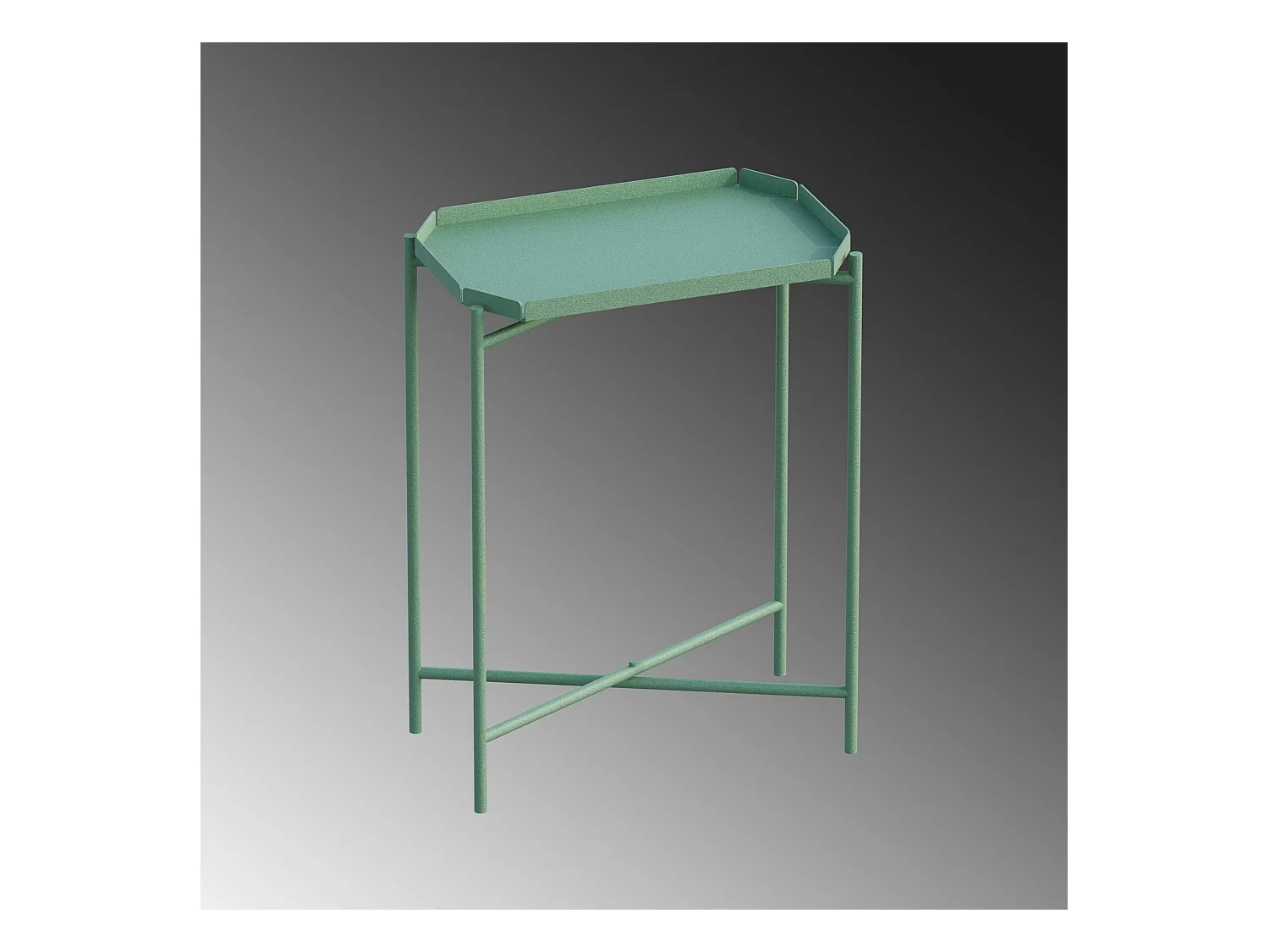 Petite table d’appoint verte, plateau rectangulaire SFAX