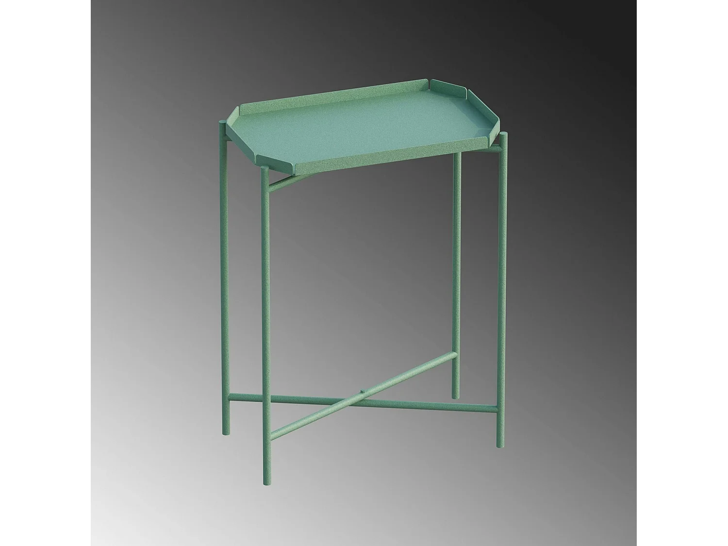 Petite table d’appoint verte, plateau rectangulaire SFAX