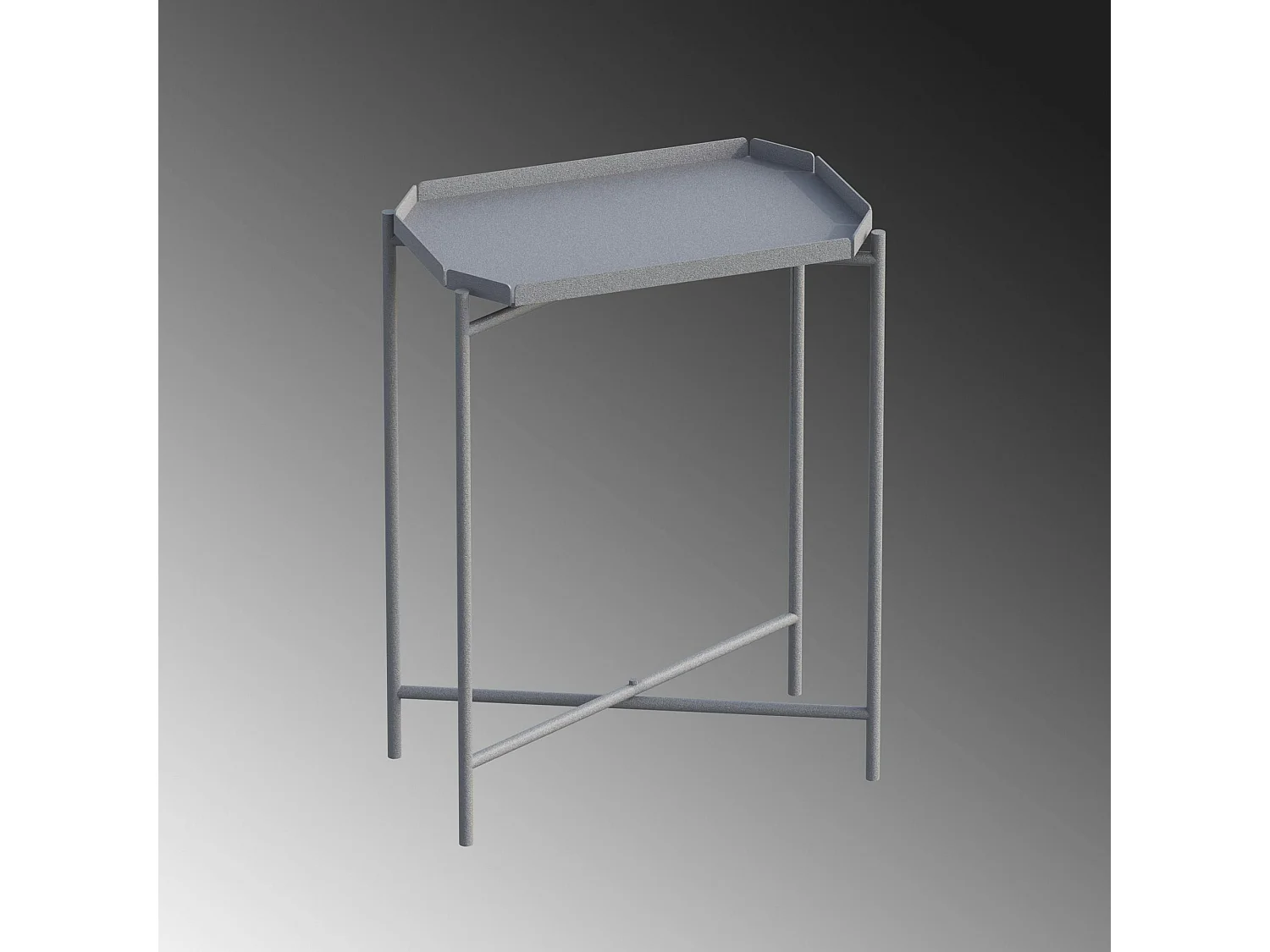 Petite table d’appoint grise, plateau rectangulaire SFAX