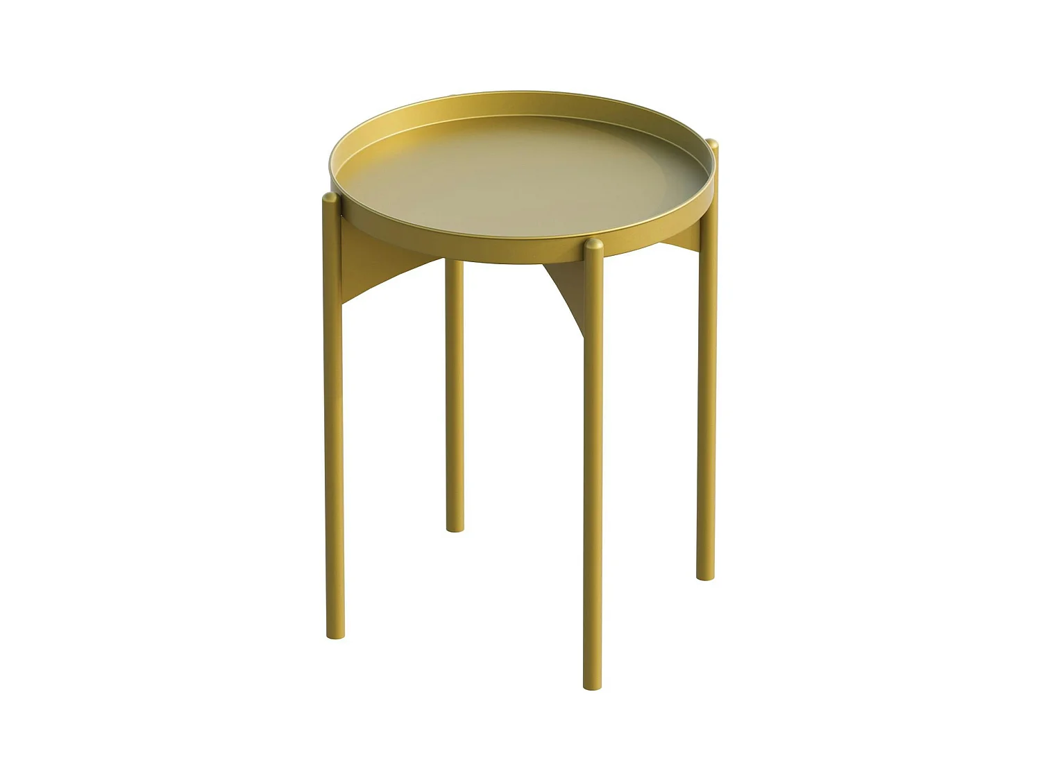 Petite table ronde dorée design & plateau assorti SFAX