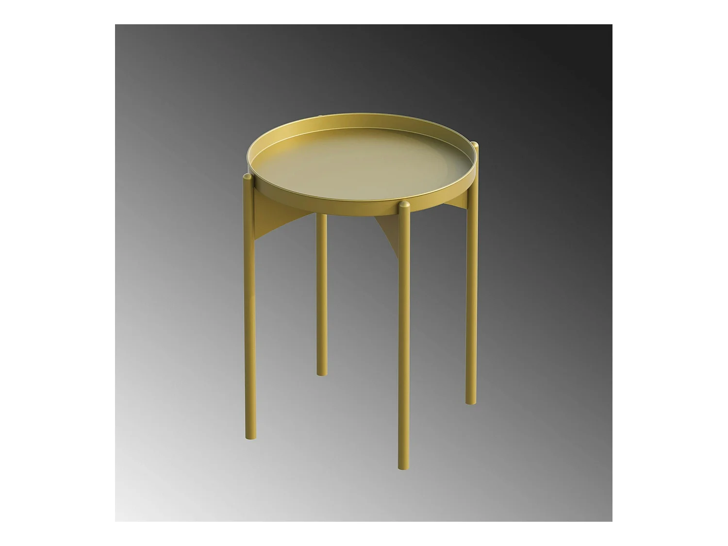 Petite table ronde dorée design & plateau assorti SFAX