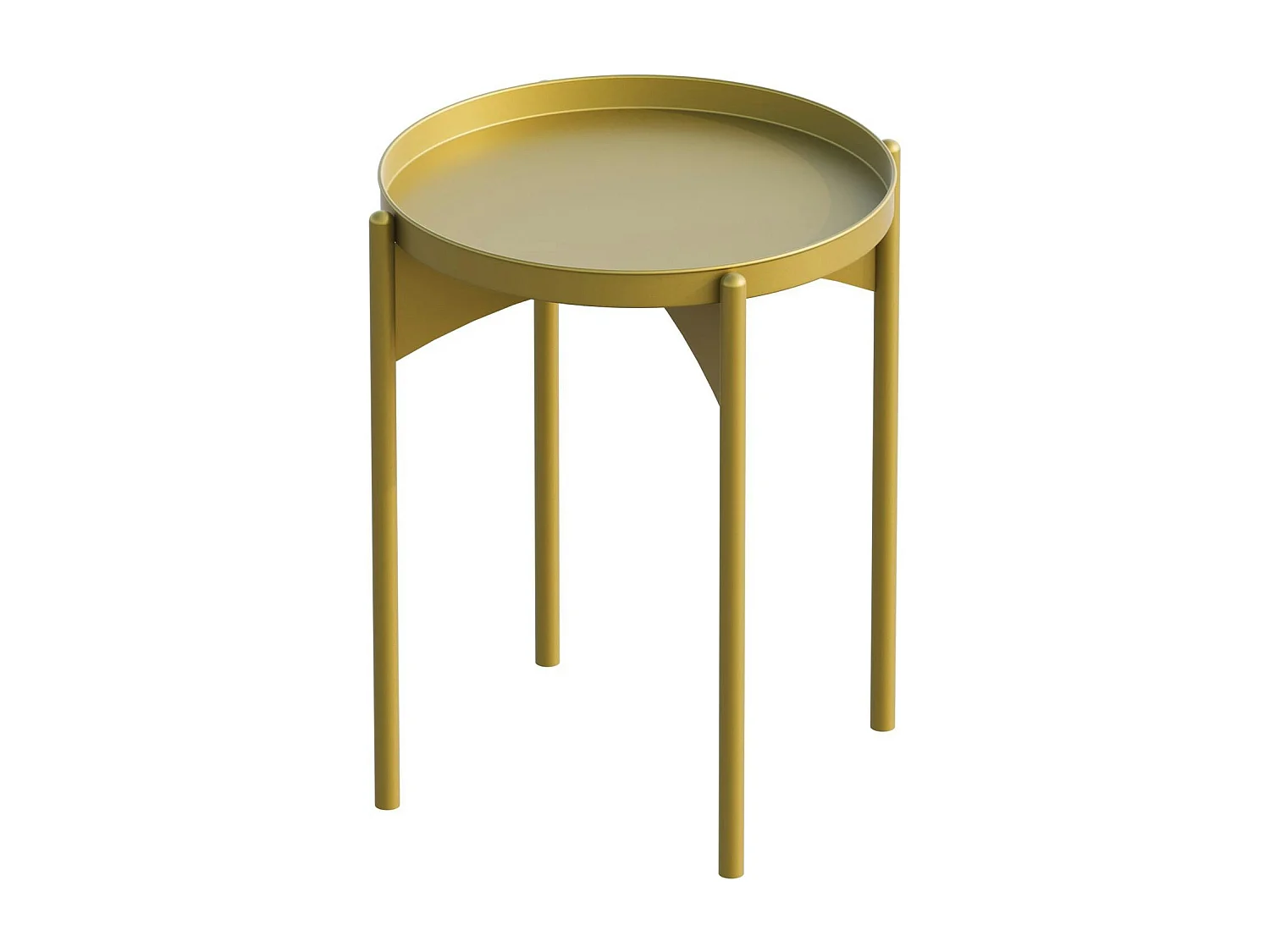 Petite table ronde dorée design & plateau assorti SFAX