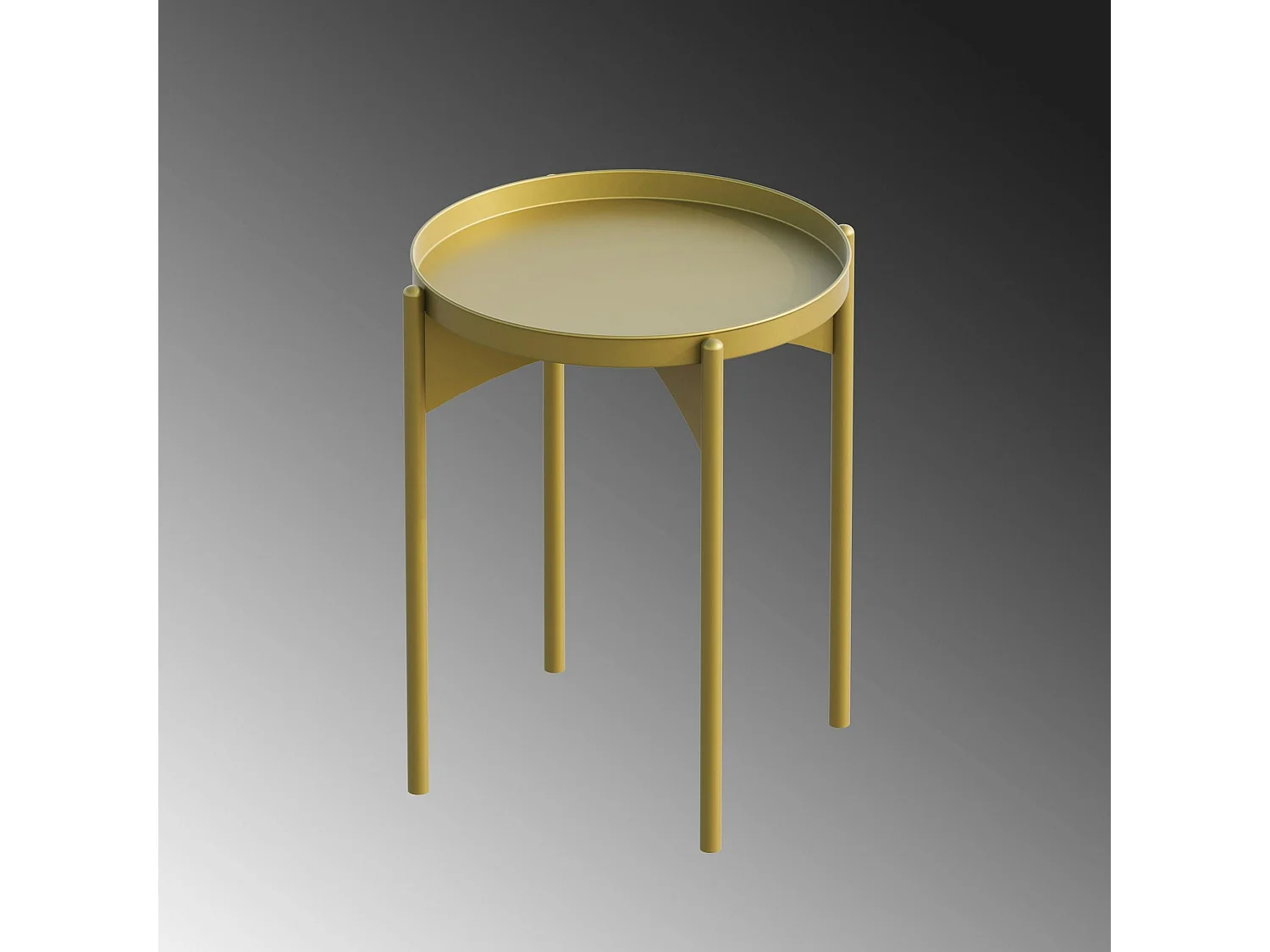 Petite table ronde dorée design & plateau assorti SFAX