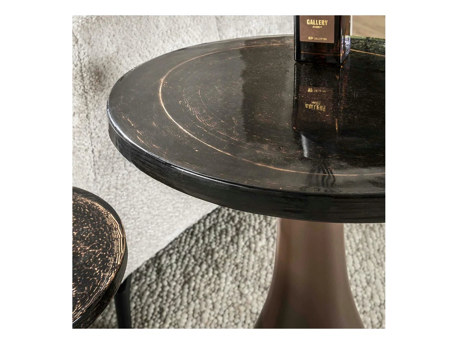 Table d’appoint en verre – cuivre antique, 60 cm LAGUNA