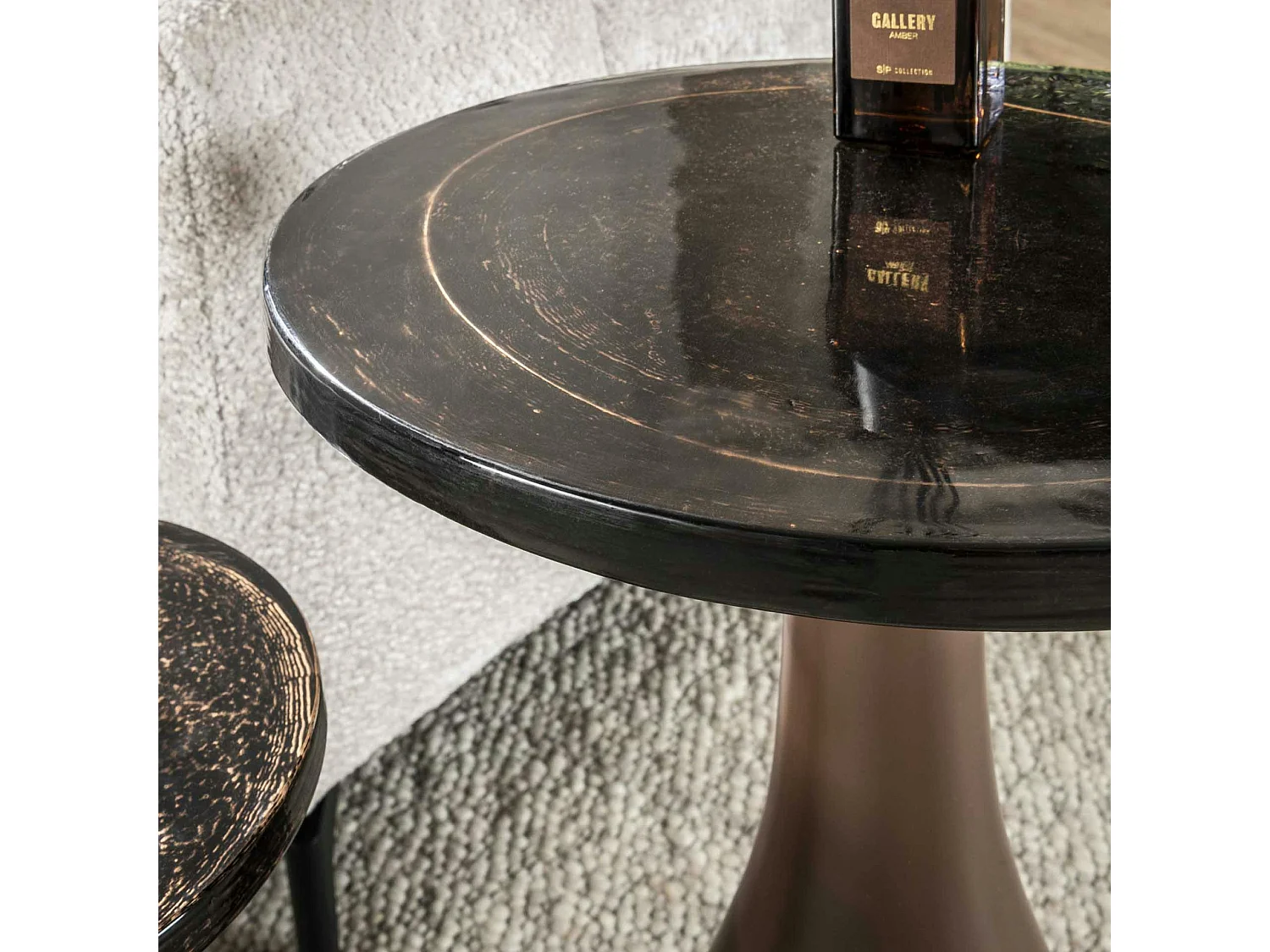 Table d’appoint en verre – cuivre antique, 60 cm LAGUNA