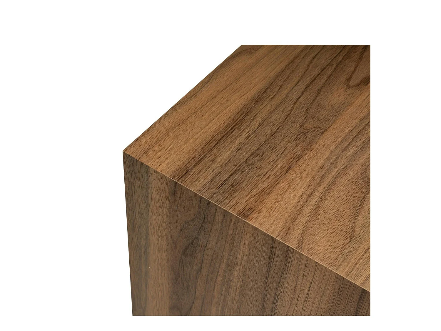 Bout de canapé cube effet bois de noyer - style design MARFA