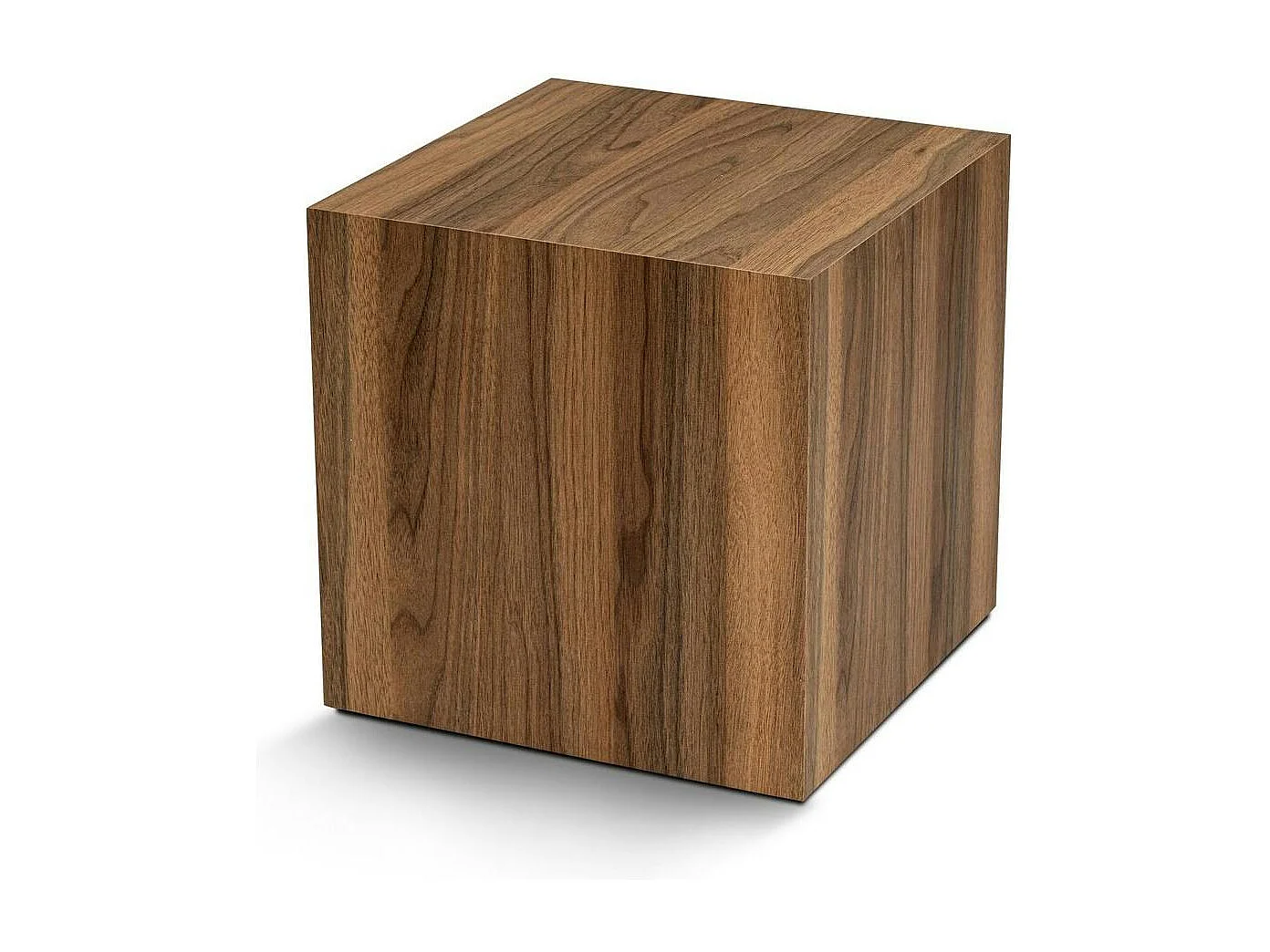 Bout de canapé cube effet bois de noyer - style design MARFA