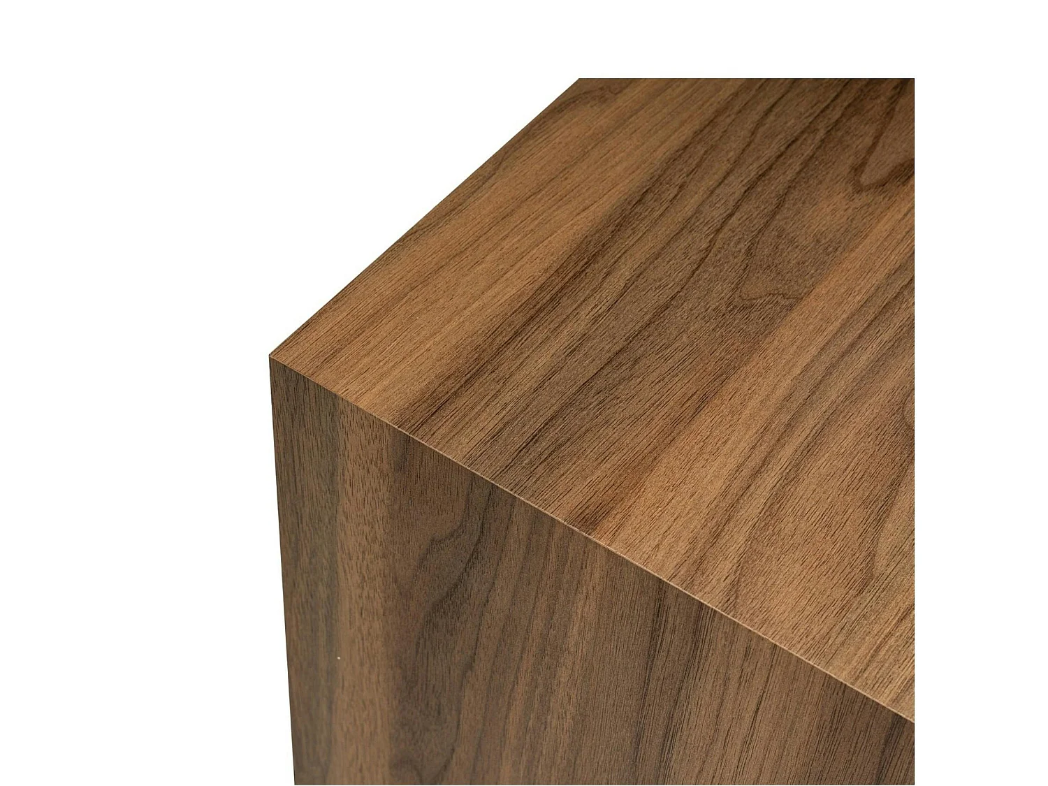 Bout de canapé cube effet bois de noyer - style design MARFA