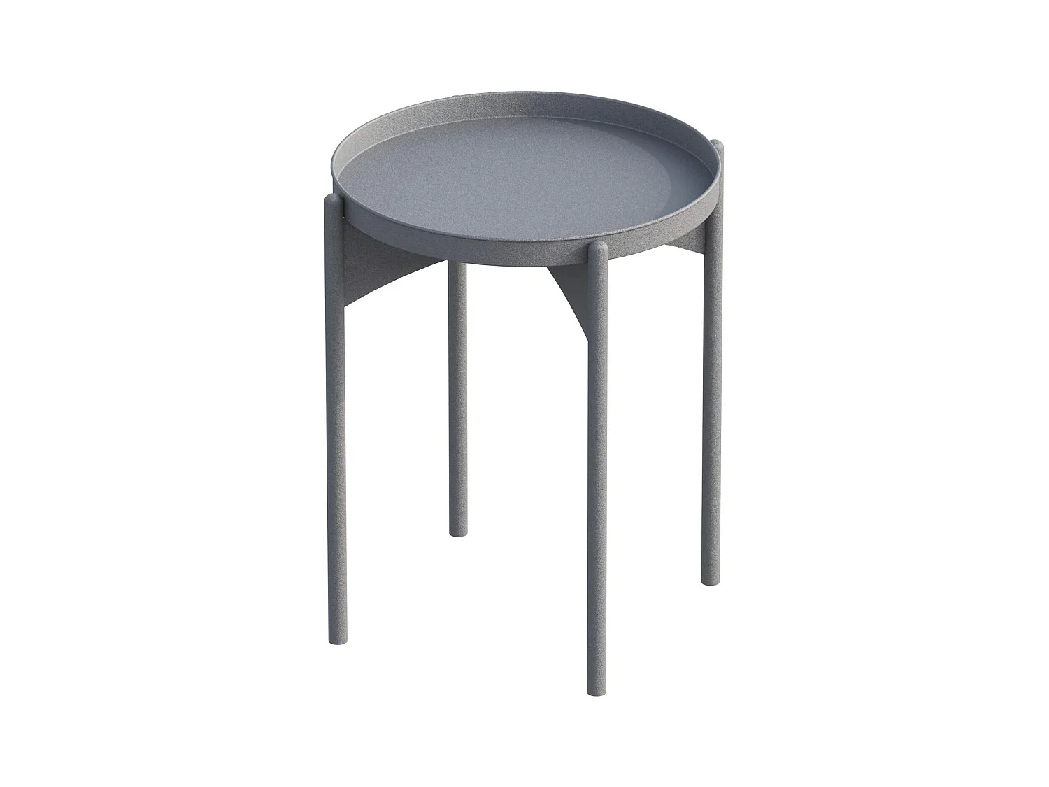 Petite table ronde grise design & plateau assorti SFAX