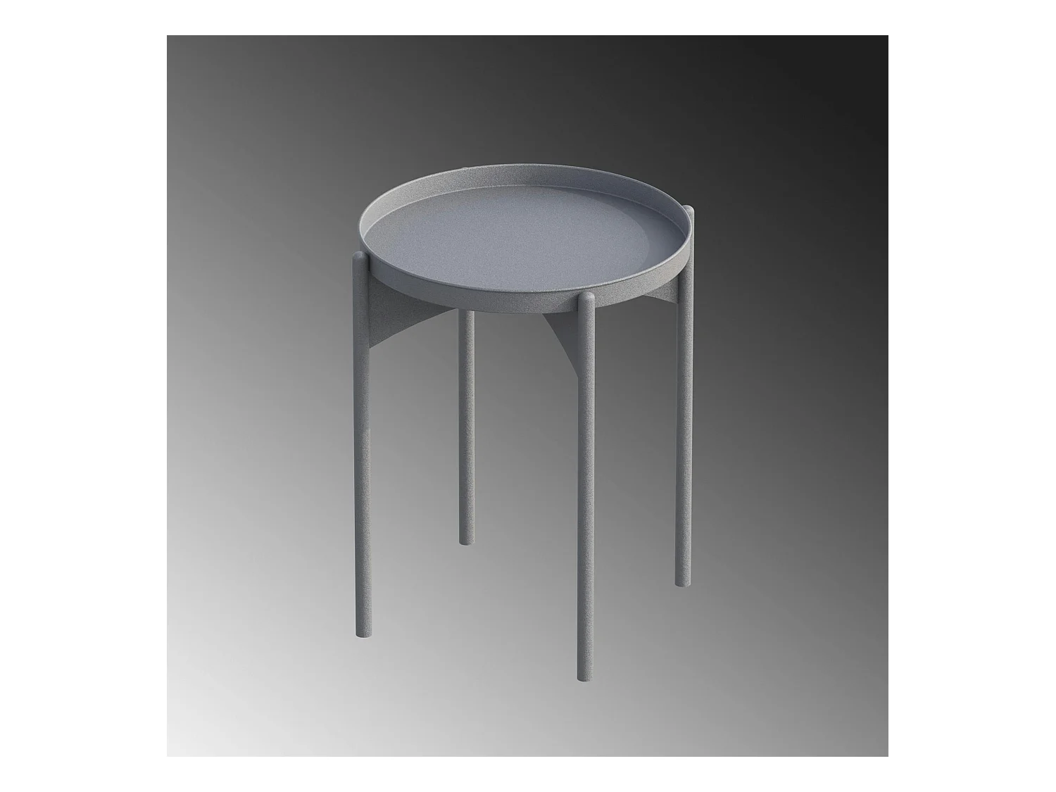 Petite table ronde grise design & plateau assorti SFAX