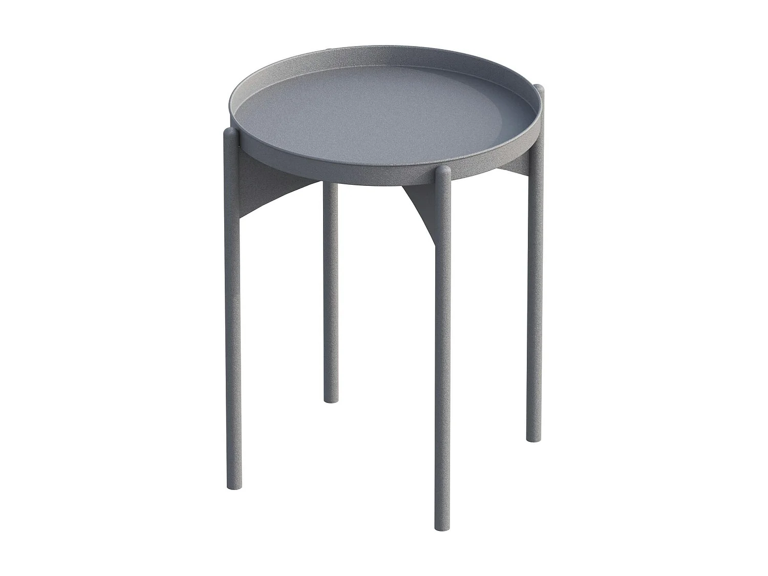 Petite table ronde grise design & plateau assorti SFAX