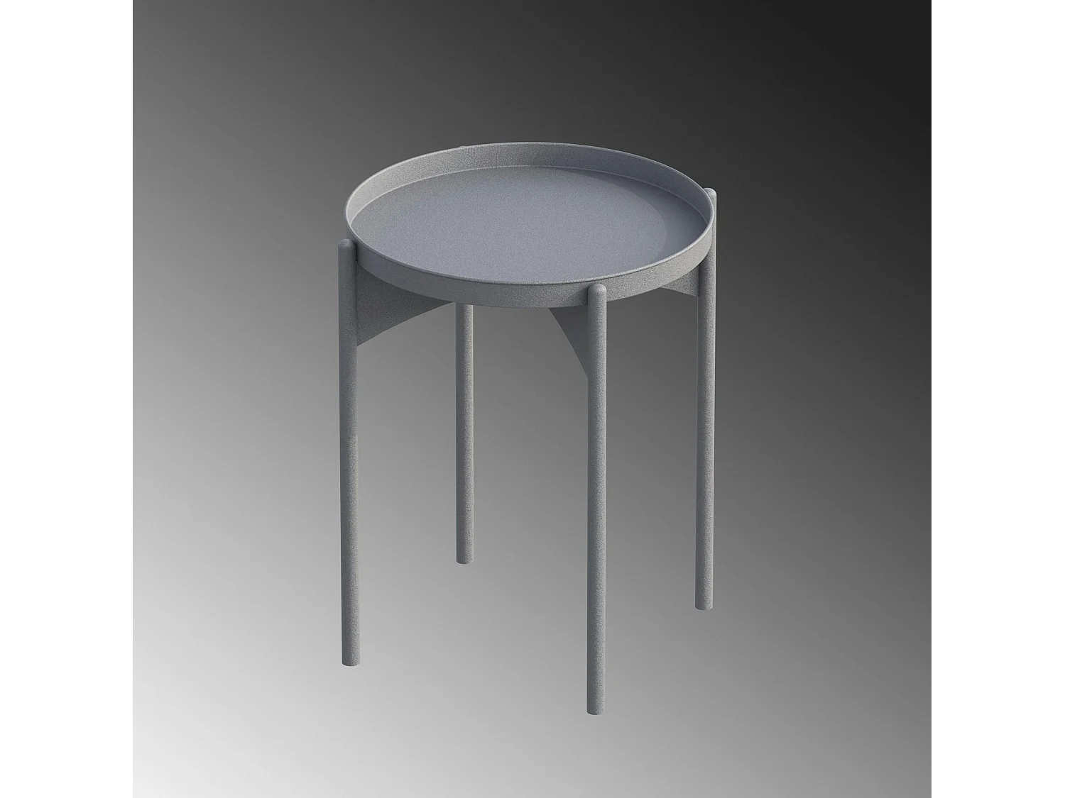 Petite table ronde grise design & plateau assorti SFAX