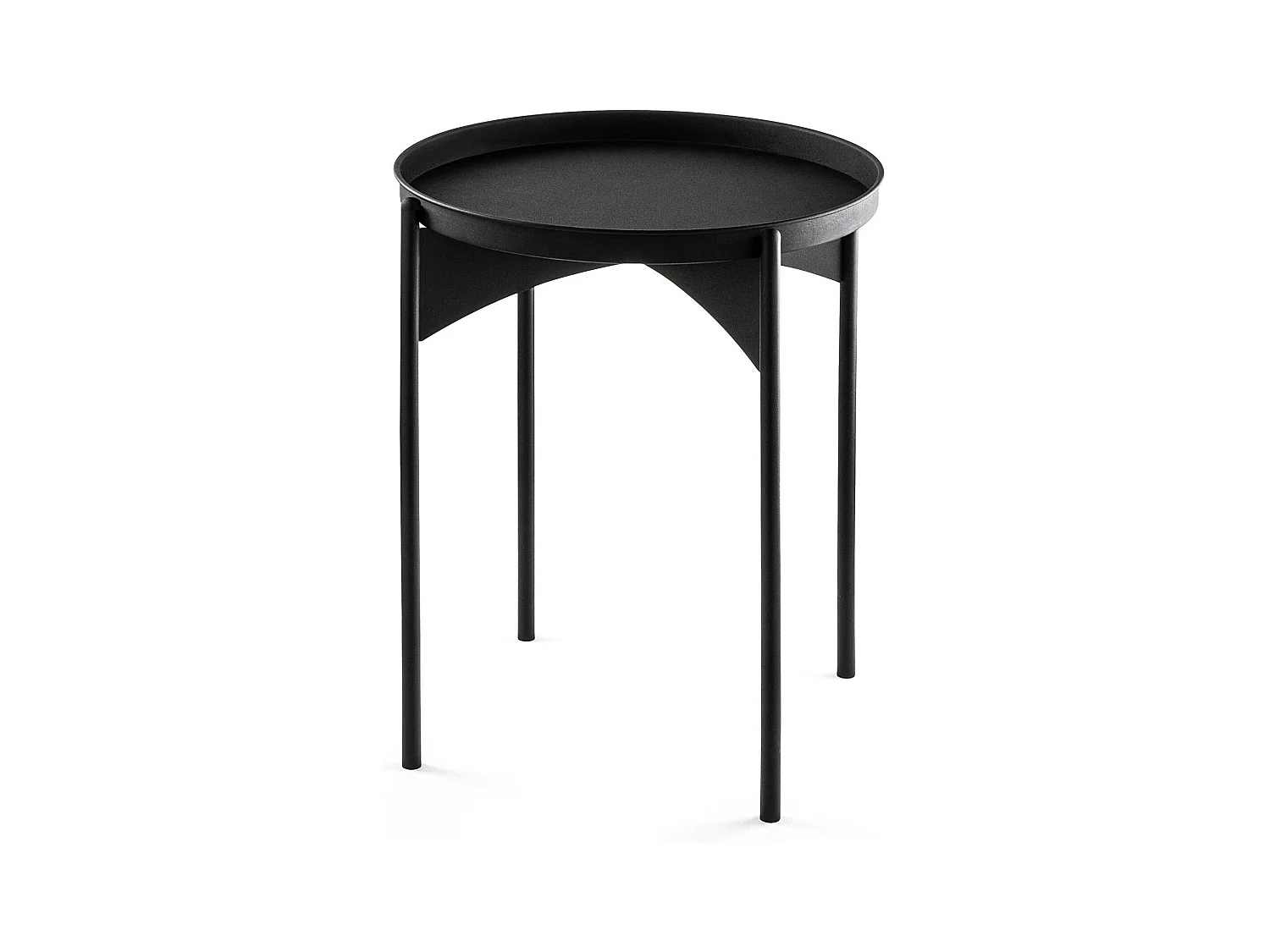 Petite table ronde noire design & plateau assorti SFAX