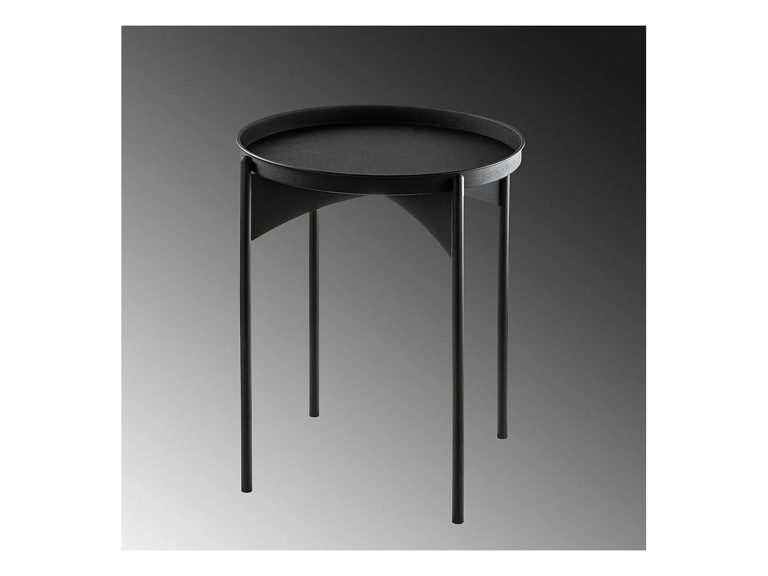 Petite table ronde noire design & plateau assorti SFAX