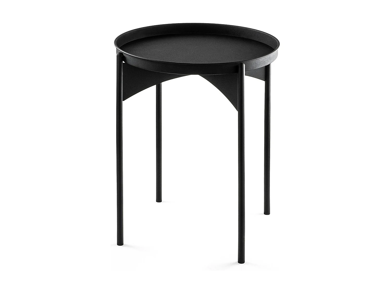 Petite table ronde noire design & plateau assorti SFAX