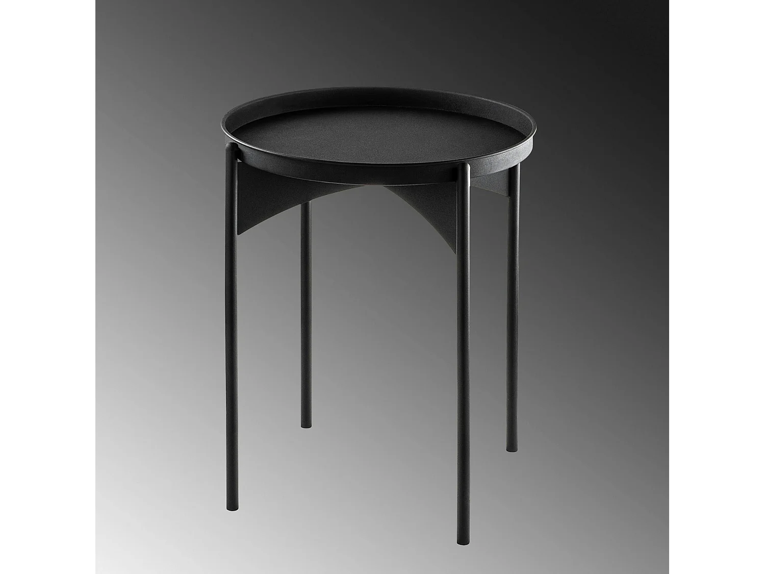 Petite table ronde noire design & plateau assorti SFAX
