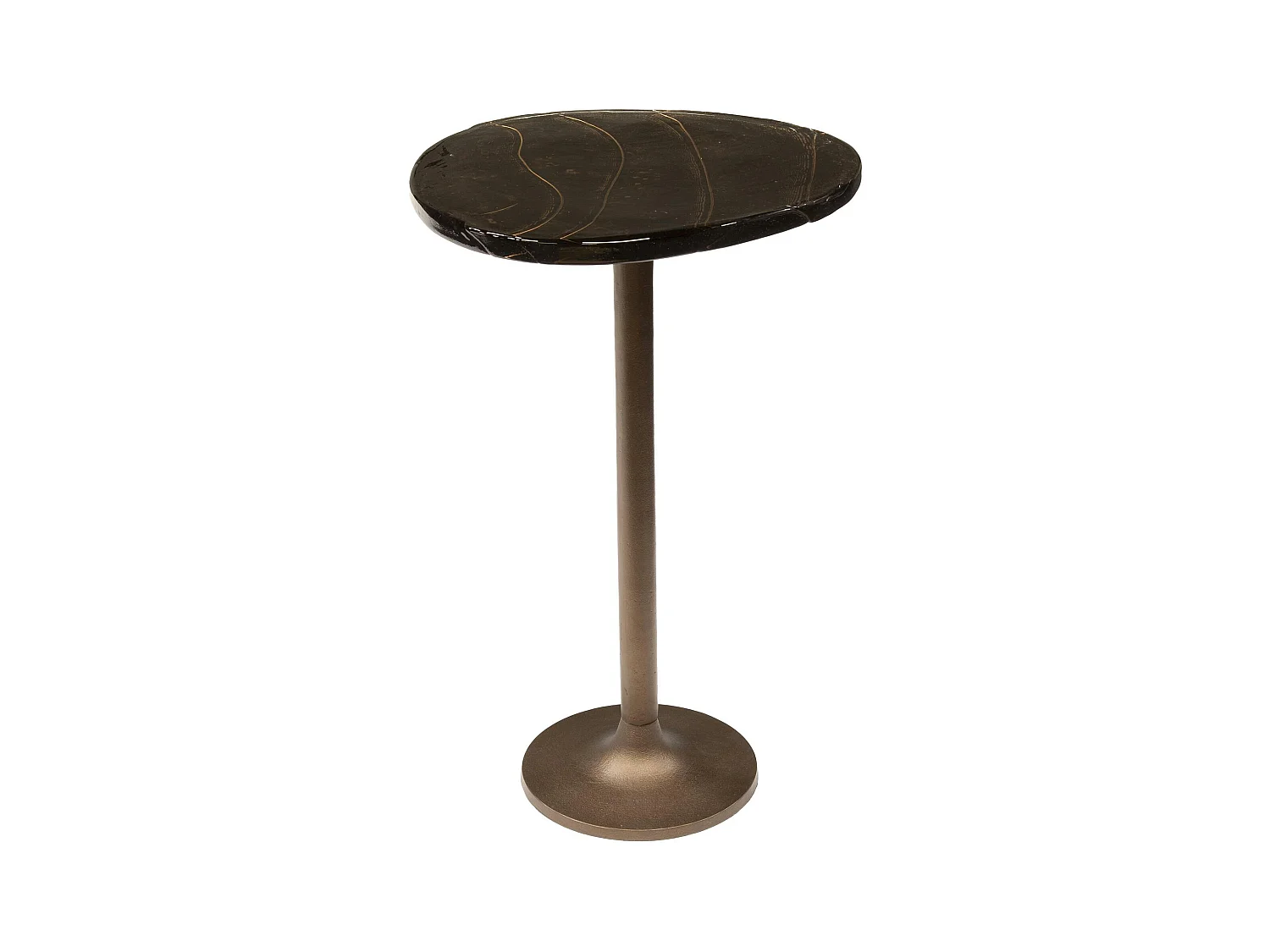 Bout de canapé verre – finition cuivre antique, 60 cm LAGUNA