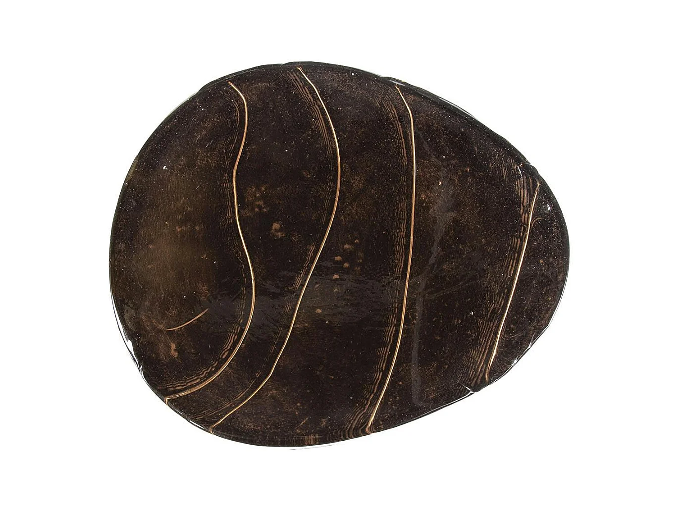 Bout de canapé verre – finition cuivre antique, 60 cm LAGUNA