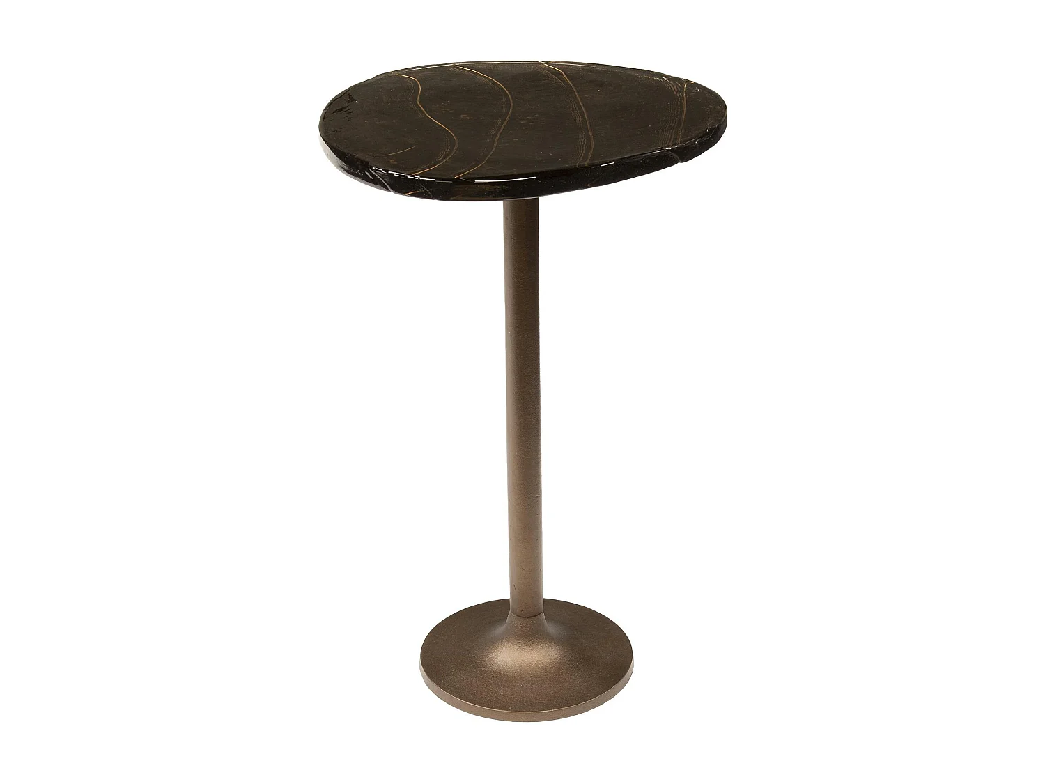 Bout de canapé verre – finition cuivre antique, 60 cm LAGUNA