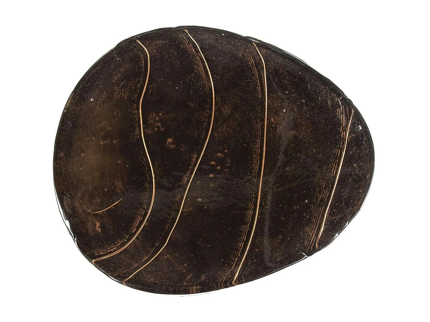 Bout de canapé verre – finition cuivre antique, 60 cm LAGUNA