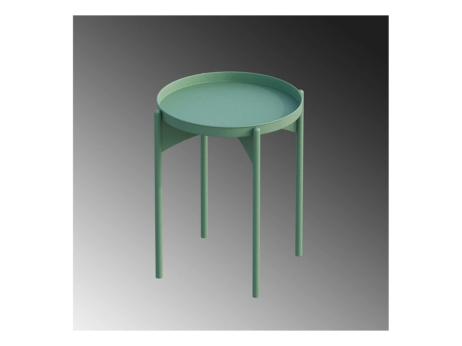Petite table ronde verte design & plateau assorti SFAX