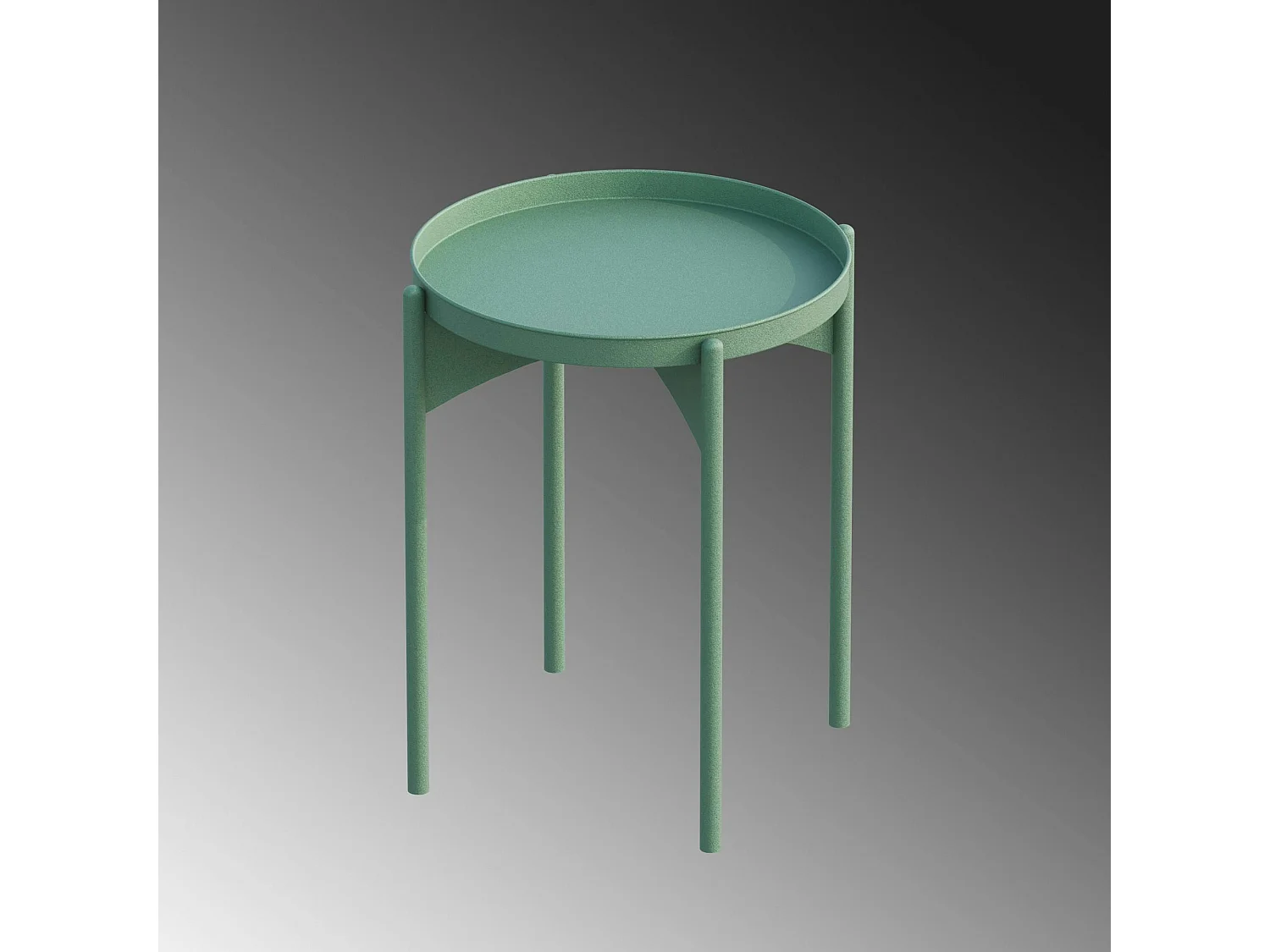 Petite table ronde verte design & plateau assorti SFAX