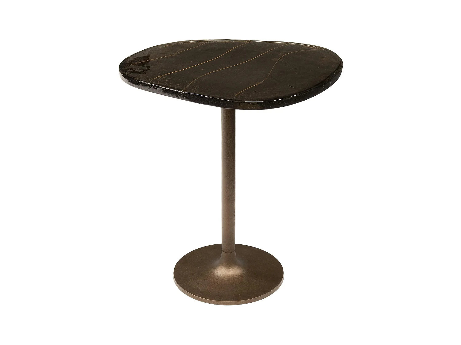 Bout de canapé verre – finition cuivre antique, 55 cm LAGUNA